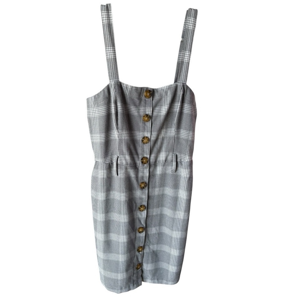 Abercrombie & Fitch Gray Plaid Button Front Dress‎ - Picture 3 of 8